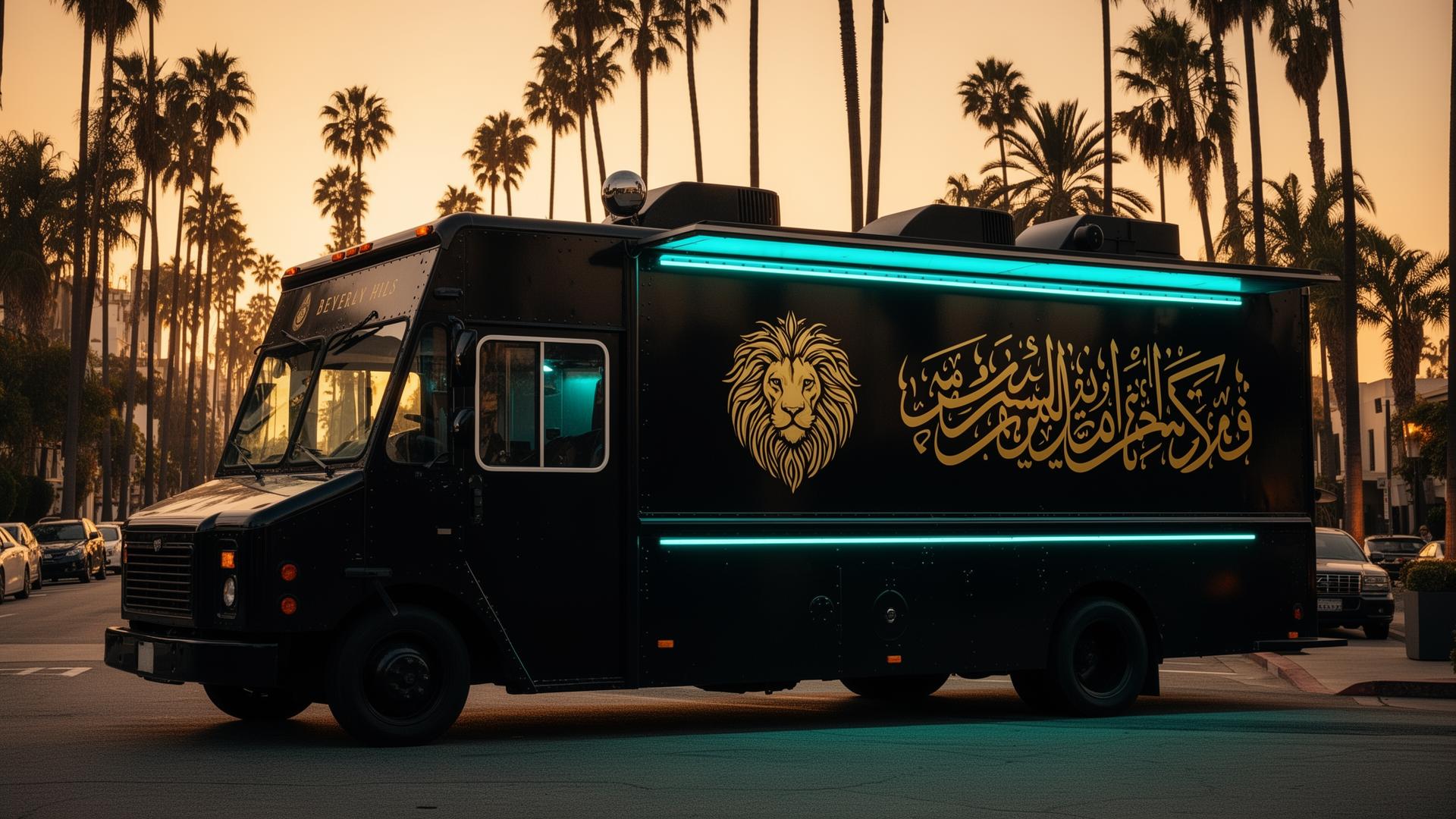 Darius food truck on Beverly Hills street